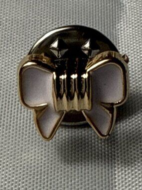 Pink & Gold Enamel Bow Brooch Pin Coquette Balletcore Anti Exposure Mini
